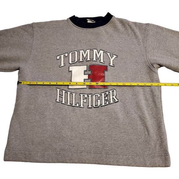 Vtg Tommy Hilfiger Sweater Spell Out Logo Big H Sz M Pullover Jumper Sweatshirt - Picture 6 of 8